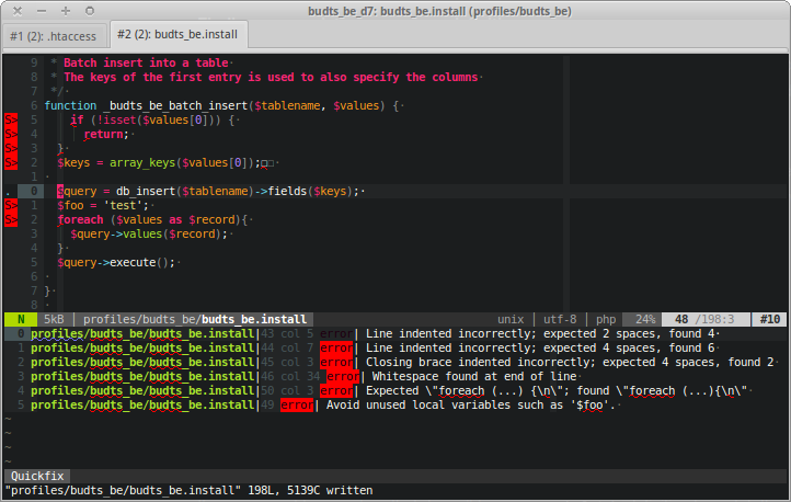 Python syntax checker vim